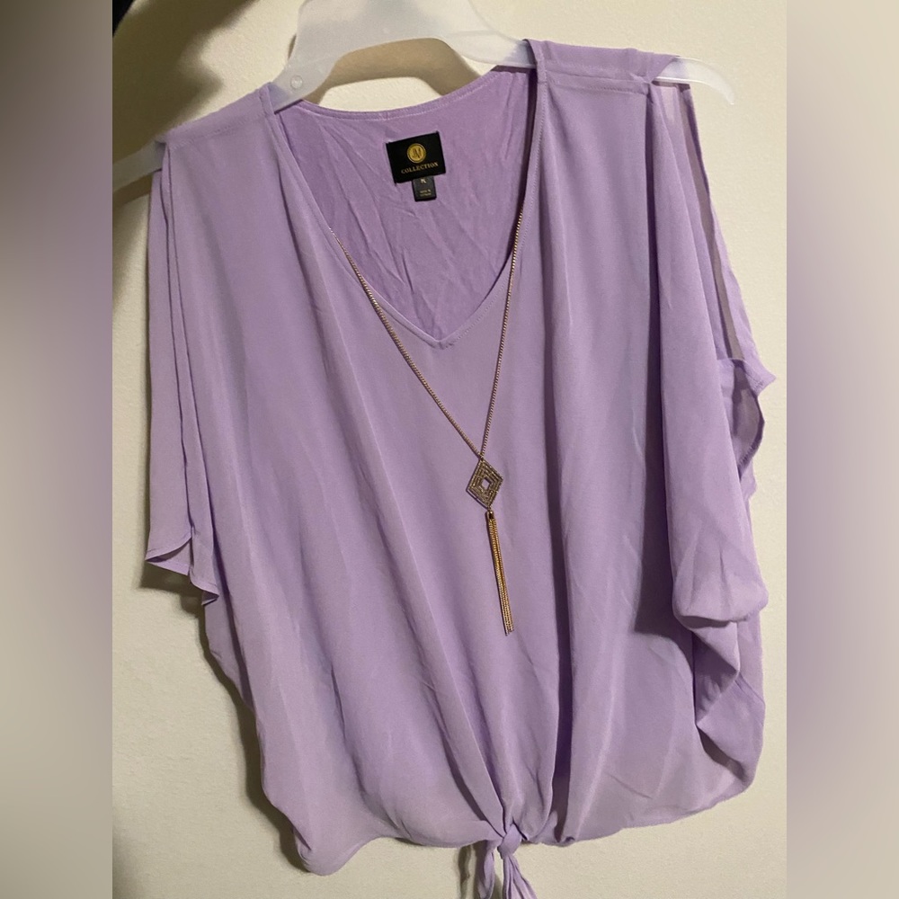 lavender blouse